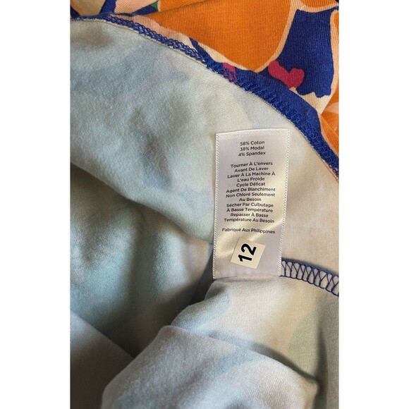 TALBOTS Tropical Floral Pull On Stretch Skirt - Orange, Pink, Blue, Green - XLp - Picture 6 of 7